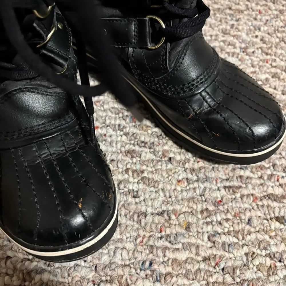 Sorel Tofino II Waterproof Quilted Snow Rain Tall in Black Snow - Size 6